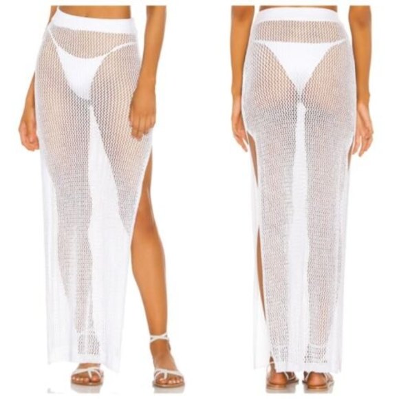 superdown Other - superdown Yael Knit Maxi Skirt Cover-up White NWT
